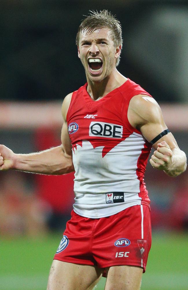Kieren Jack finished with three goals in his 200th game. Picture: Getty Images
