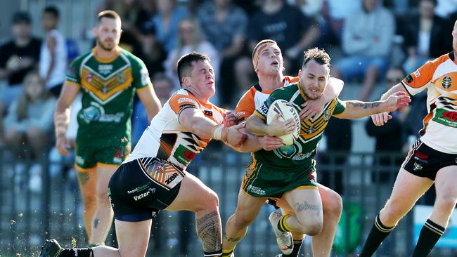 Last year’s Central Coast Division Rugby League first grade grand finalists the Wyong Roos and The Entrance Tigers at Woy Woy.