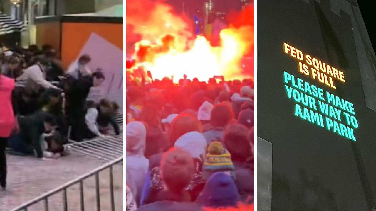 There were wild scenes at Melbourne's Federation Square for the World Cup semi-final.