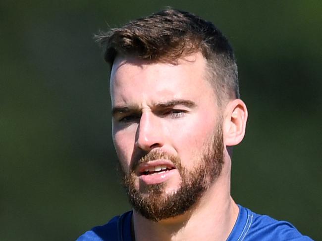 Parramatta Eels player Clint Gutherson takes part in a team training session at the Old Saleyards Reserve, in Sydney, Monday, April 1, 2019. (AAP Image/Joel Carrett) NO ARCHIVING