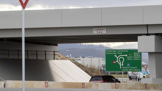 The completed Hobart Airport roundabout. Picture: Chris Kidd