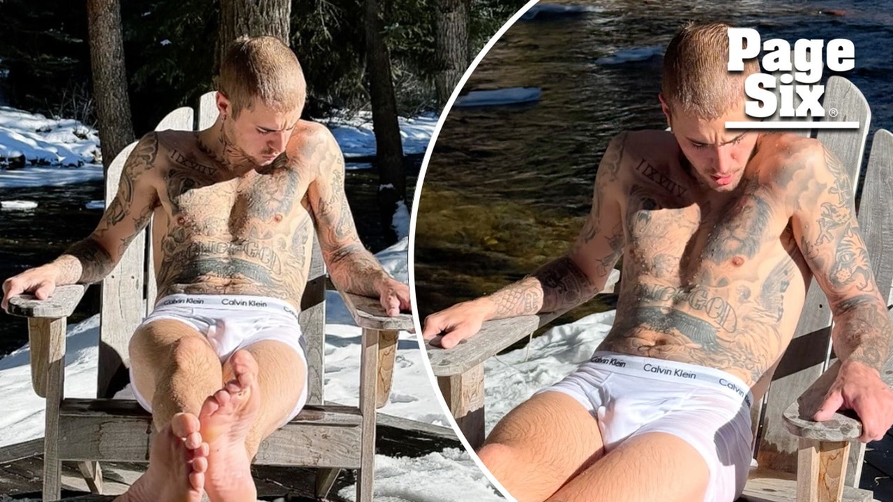 Justin Bieber strips down to his underwear, gets soaking wet on winter getaway