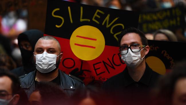 Victoria Police were pleased with the crowds’ peaceful behaviour. Picture: AFP