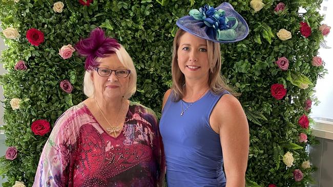 Carole Finucane and Belinda Hill at the Ce.x club in Coffs Harbour for the Melbourne Cup. Picture: Matt Gazy