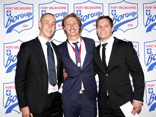 Borough best and fairest Eli Eli Templeton (middle), with Harvey Hooper and Shannen Lange. Pic: Jenny Tserkezidis