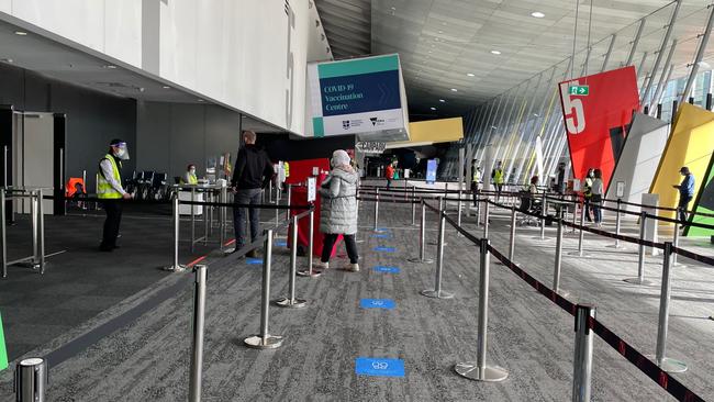 A quiet day at the vaccination centre at the Melbourne Exhibition and Convention Centre Picture: Supplied