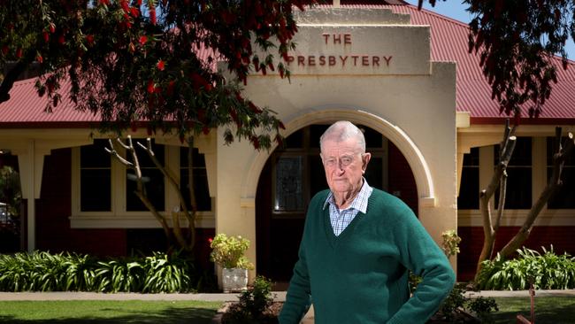 Former Victorian Police Detective Denis Ryan pictured in 2016, outside the Catholic Presbytery in Mildura where sexual abuse took place the 1970s. Picture: David Geraghty / The Australian