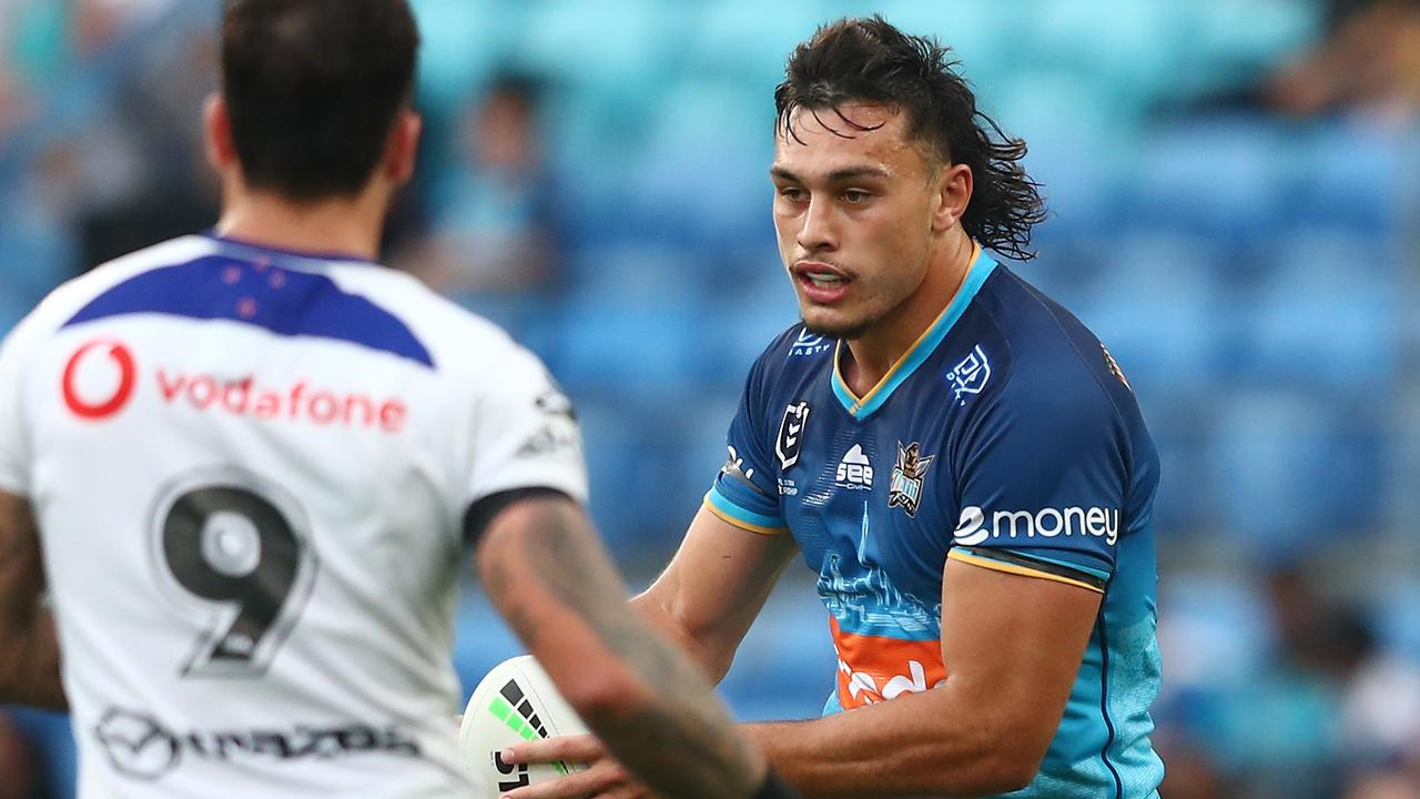 Tino Fa'asuamaleaui won the 2021 Paul Broughton Medal as the Titans’ player of the year. Picture: Chris Hyde/Getty Images