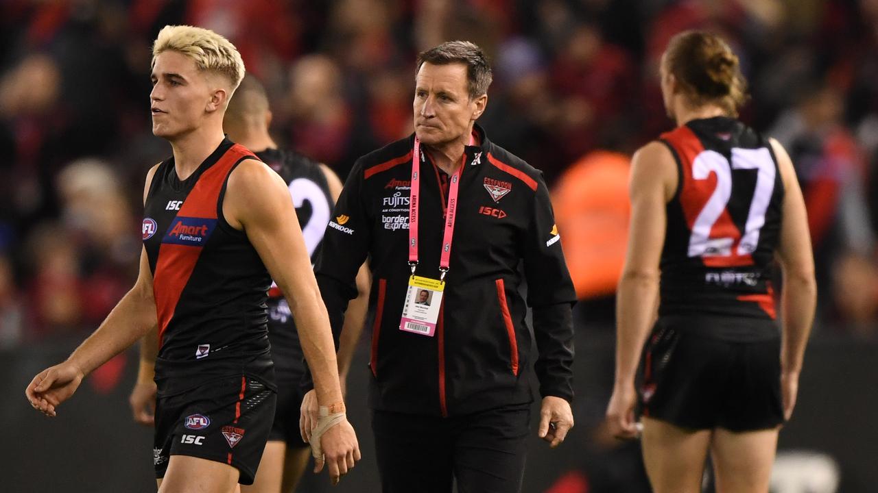 Essendon coach John Worsfold is under the pump.