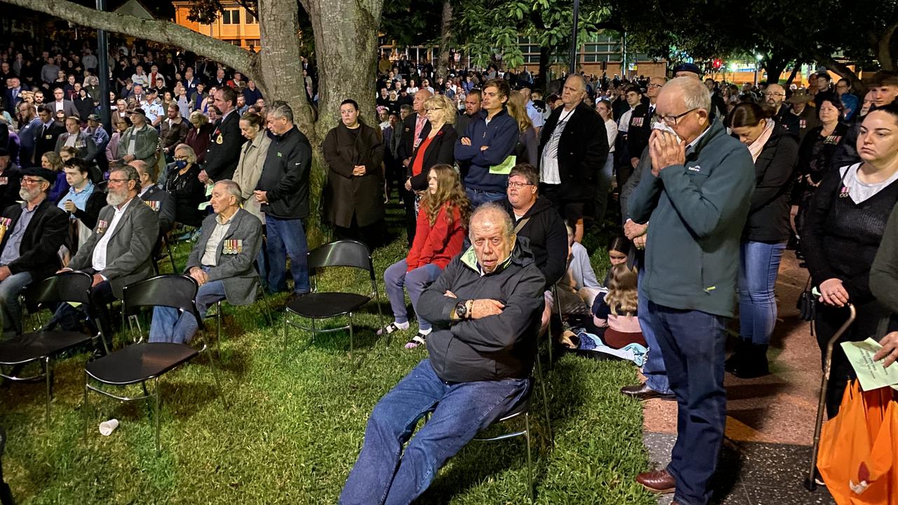 Ipswich Anzac Day Dawn Service at Honour Stone in the RSL Memorial Gardens 2022. Picture: Jessica Baker