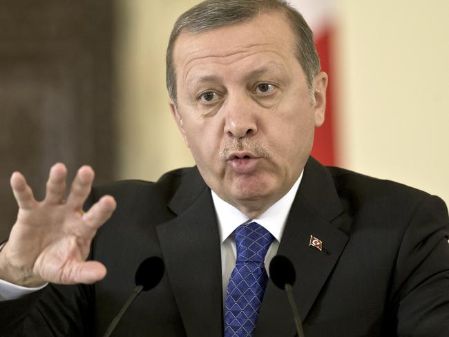 Lofty new rhetoric ... Turkish President Recep Tayyip Erdogan. Picture: AP Photo/Vadim Ghirda