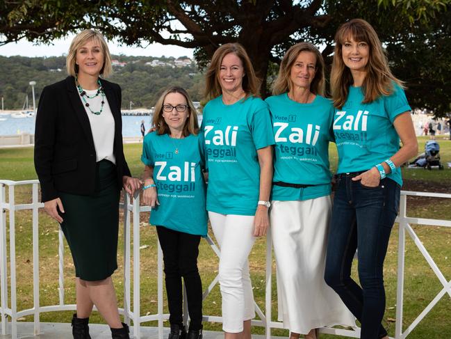 Ms Steggall with some of her Mosman supporters. Picture: Julian Andrews