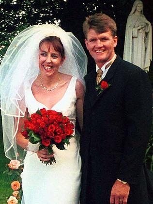 Liz Ellis marries former Australian U'21 Rugby captain Matthew Stocks in Bathurst in December 1999. Picture: Supplied