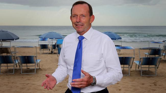 27/03/2019. Liberal Member for Warringah,Tony Abbott on Manly Beach. Jane Dempster/The Australian.