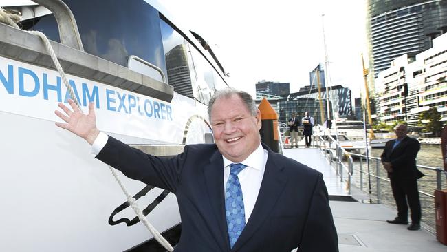 Melbourne Lord Mayor Robert Doyle at the launch of the ferry service to Wyndham Harbour. Picture: David Caird.