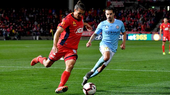 Versatile defender Michael Marrone will likely shift to the heart of defence to cover for the injured Jordan Elsey. Picture: AAP Image/Sam Wundke