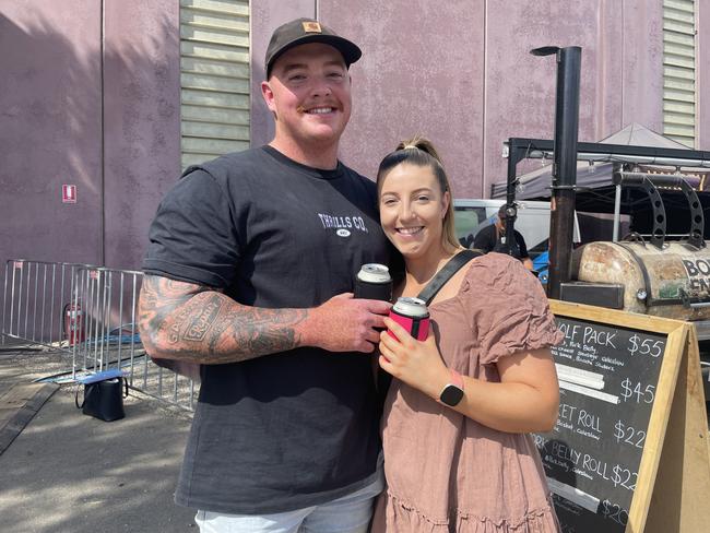 Jacob Pipkorn and Asha Casey at the 2024 Meatstock Festival at Bendigo Showgrounds. Photo: Himangi Singh