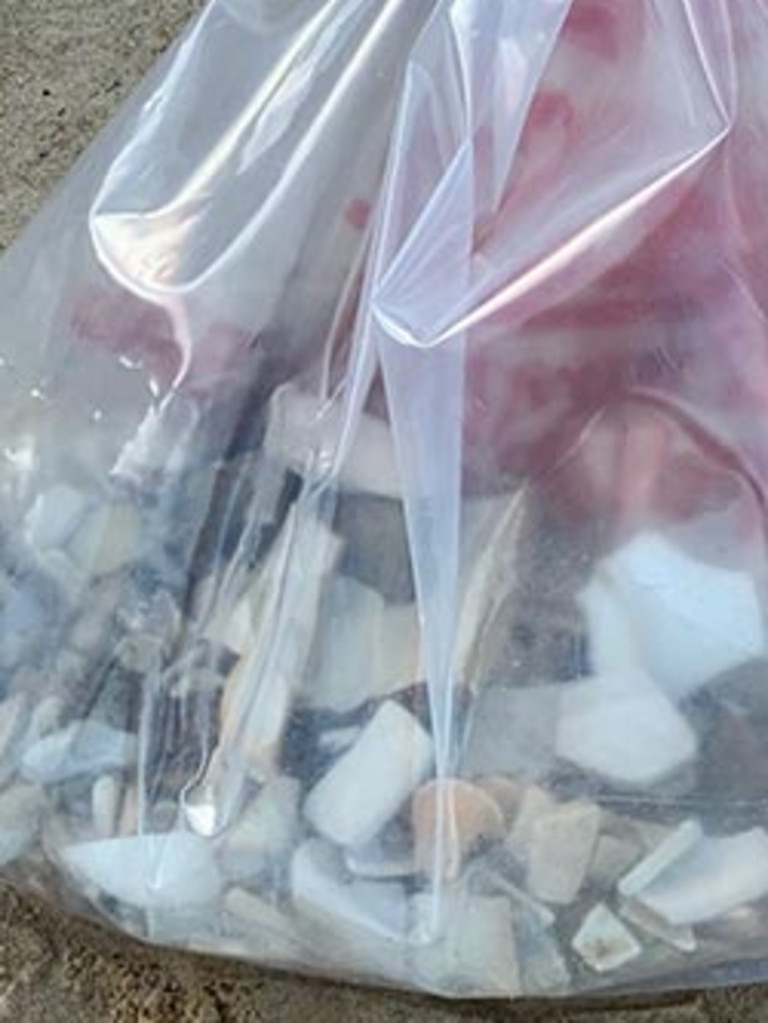 Pieces of material containing asbestos have been washing up on the beach for months. Picture: Randwick Council