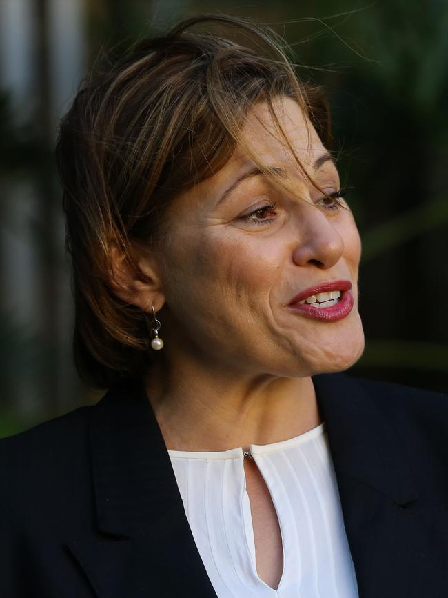 Deputy Premier and Treasurer for Queensland Jackie Trad speaks to the media in Brisbane yesterday. Picture: AAP