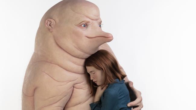 Patricia Piccinini and one of her art works