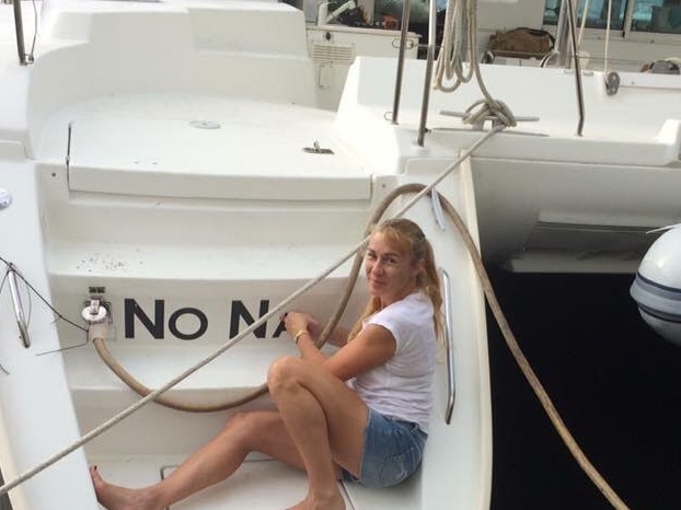 Yvette Nikolic on-board the yacht that was renamed Shenanigans.