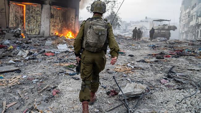 A soldier operating in the Gaza Strip, amid continuing battles between Israel and the Palestinian militant group Hamas. Picture: IDF/AFP