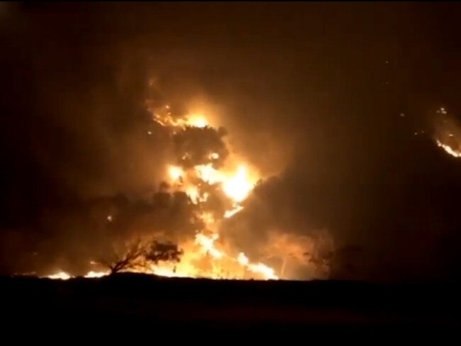 A photo from a camper asked to move on due to an approaching fire on Friday night. Picture: Facebook/Philip Pawsey