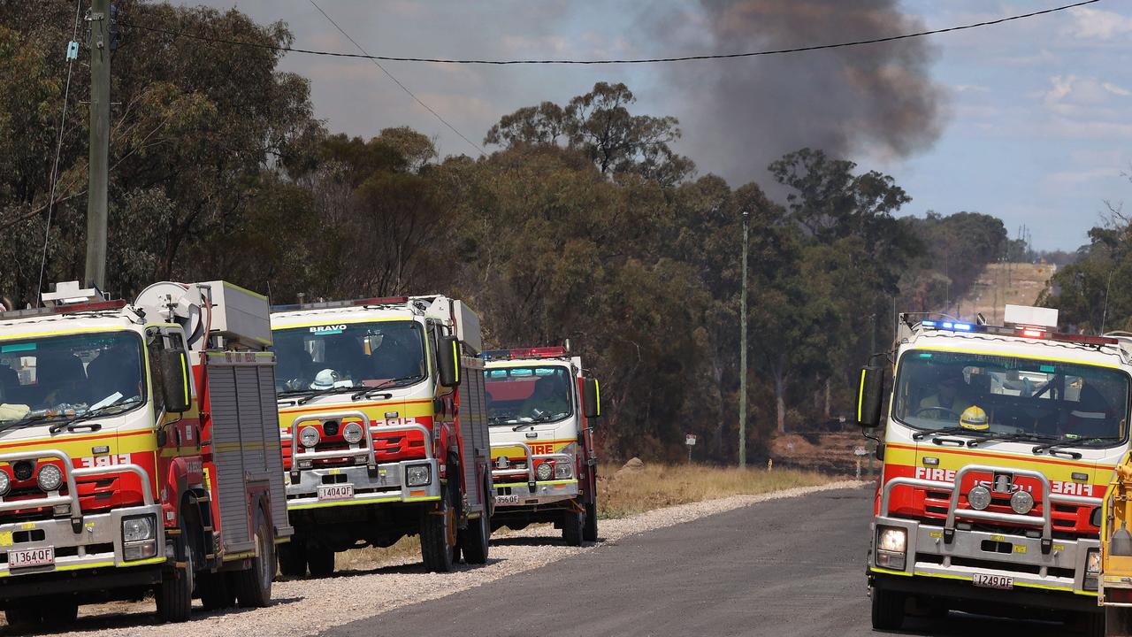 Fire crews are fighting to contain bushfires burning in the Tara region today. Picture: Liam Kidston