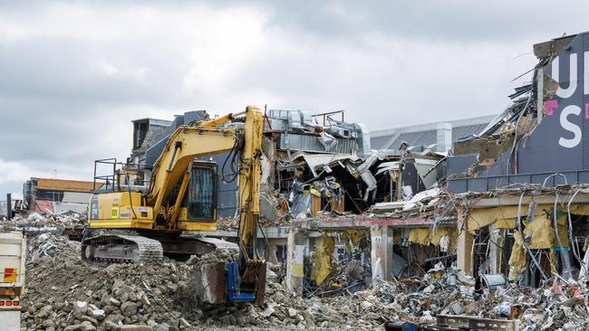 Demolition in progress at Toombul shopping centre last year. Picture: Lachie Millard