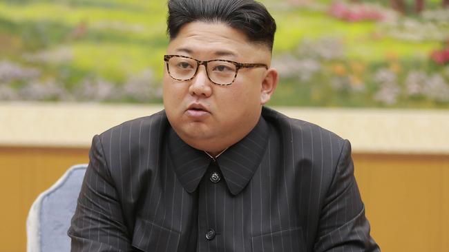 Kim Jong-un at a meeting following the testing of the hydrogen bomb. Picture: AFP