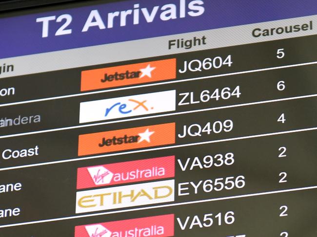 SYDNEY, AUSTRALIA - NewsWire Photos MARCH 31, 2020. Virgin and Etihad flights arriving from Brisbane are cancelled at Sydney airport.  Picture: NCA NewsWire / Jeremy Piper