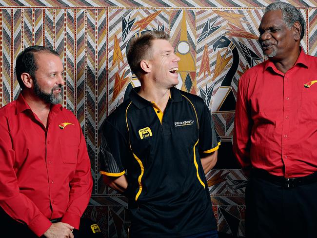 Warner visits the Arnhem Land Progress Aboriginal Corporation CEO Alastair King, and Deputy Chairman Mickey D. Wunungmurra.