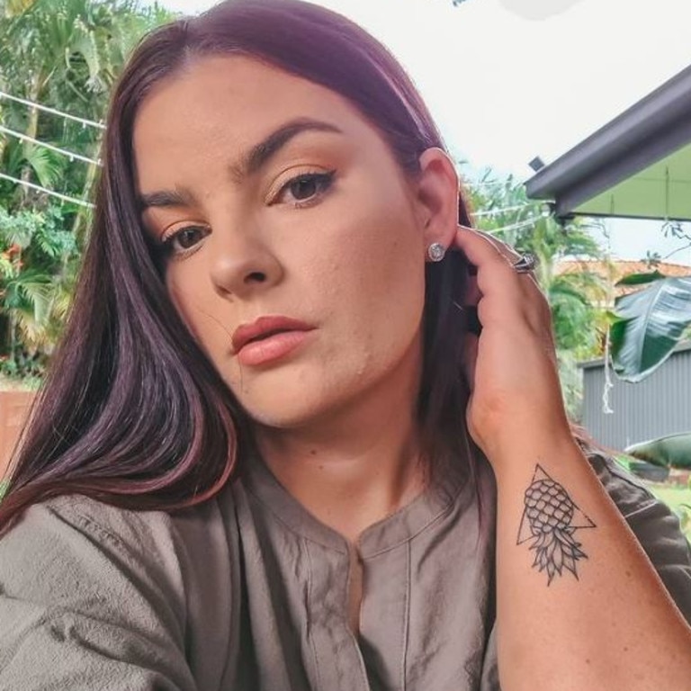 She got the tattoo to ‘symbolise women in business … and triangles are my lucky symbol’. Picture: Instagram/@b_brittanylewin.