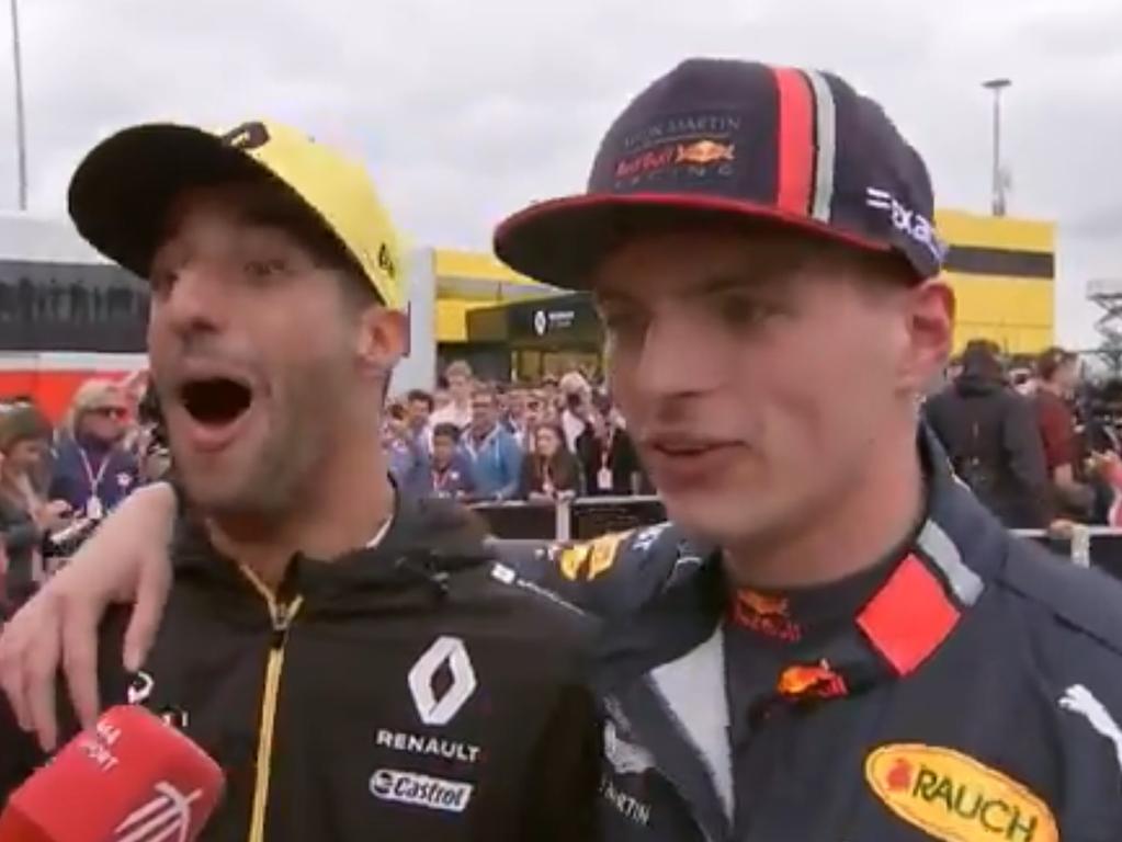 Daniel Ricciardo and Max Verstappen shared a laugh.