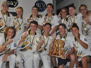 Ruby Strange and her BITS teammates after they won the under-17 premiership in the 2017/18 season.