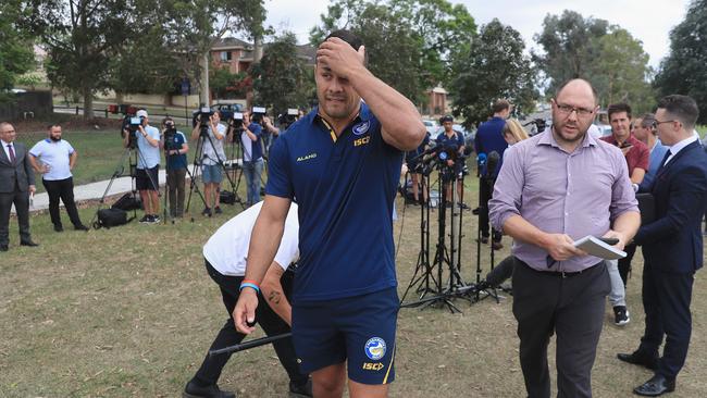 Hayne faced the media for the first time since the allegations were made public.