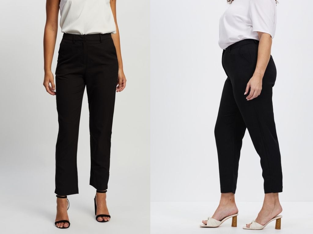 Straight-Leg Mid-Rise Black Ankle Pant