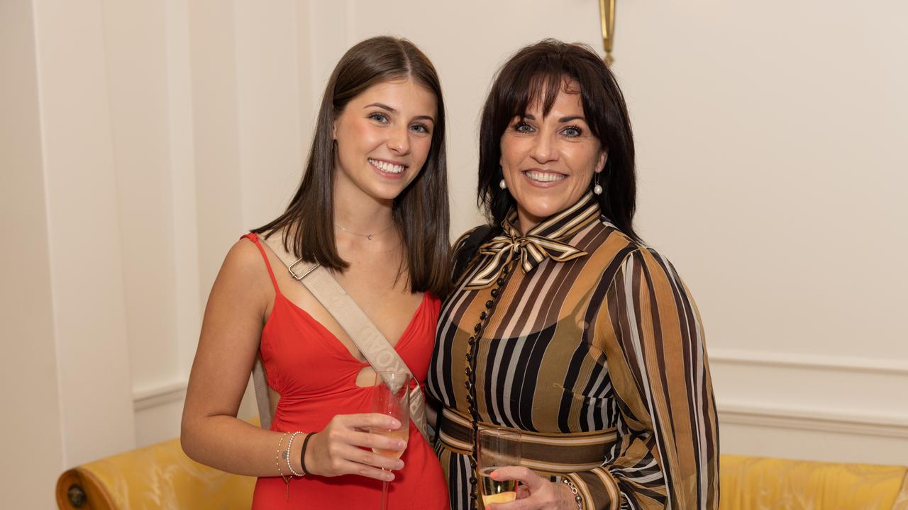 Charlotte Harvey and Marianna Rankin at the Trinity Lutheran College Mother's Day high tea fundraiser at the Palazzo Versace on Saturday, May 13. For The Pulse. Picture: Celeste Humphrey