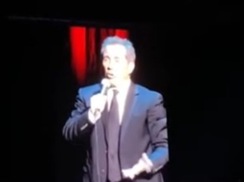 Comedian Jerry Seinfeld roasted a heckler during his Sydney show on Sunday night. Picture: AJA/Facebook