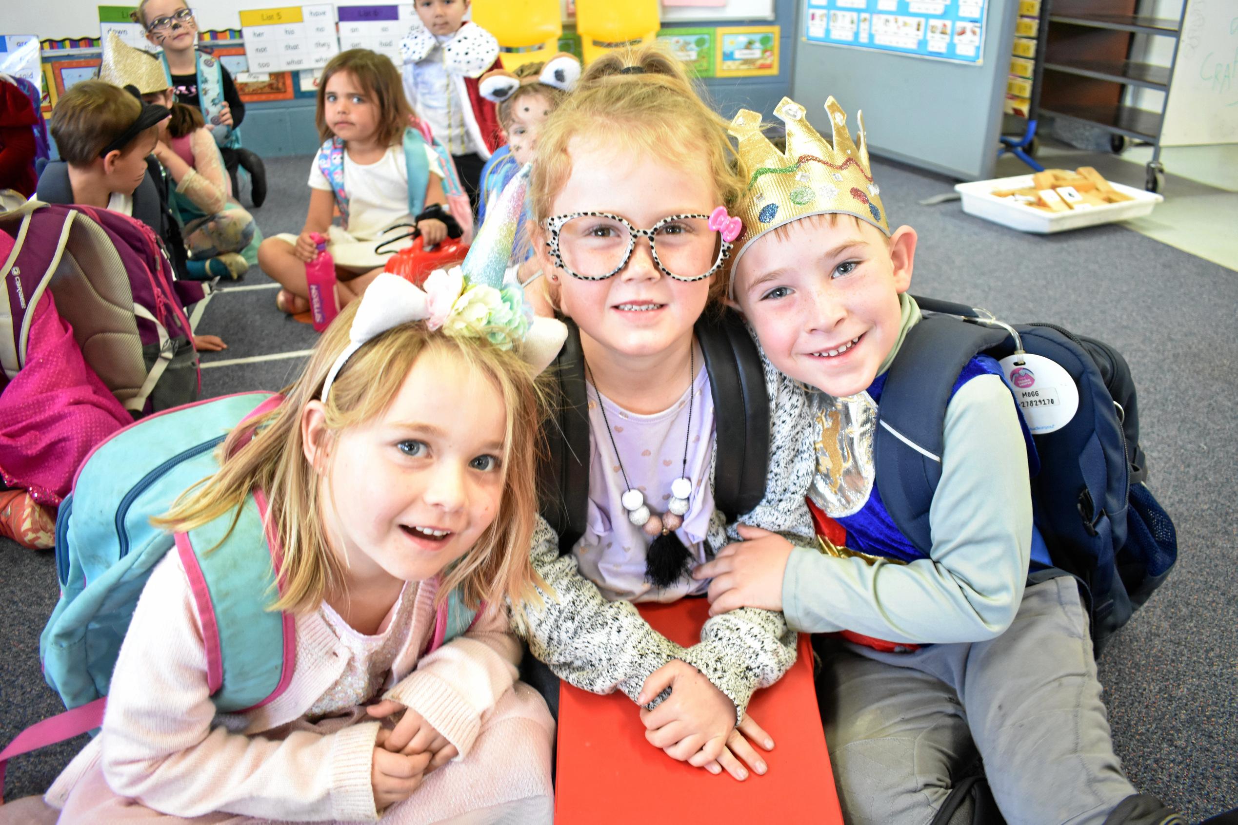 Sasha Casey, Lexie Pearce and Maverick Mogg from Roma State College. Picture: Jorja McDonnell