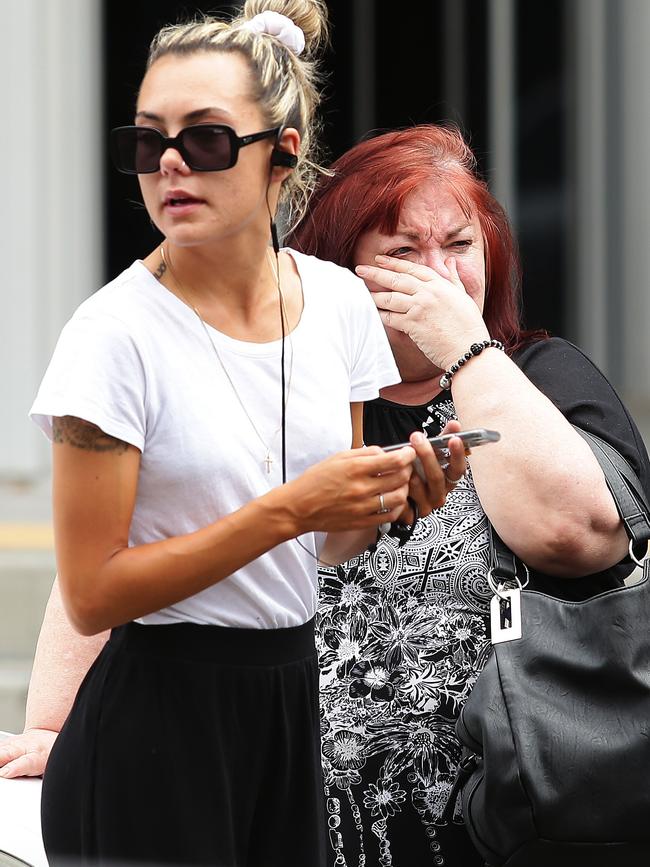 Carey-Spence’s distraught mother outside court.