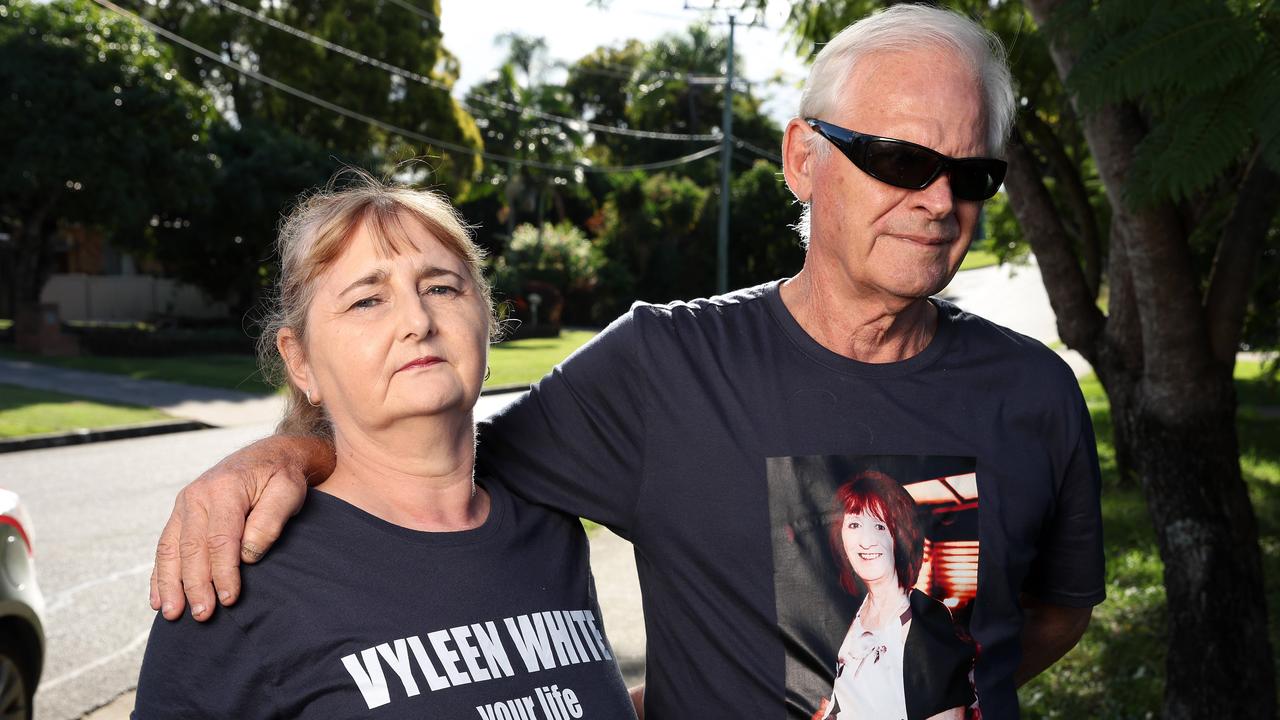 Cindy Micallef and Victor White, family of Vyleen White who was allegedly killed in a carjacking at Ipswich. Picture: Liam Kidston