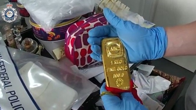 Australian Federal Police seized gold bullion.