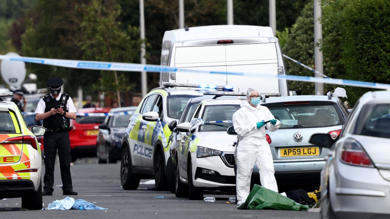 The knife attack in northern England left at least eight people injured, believed to include children, emergency services said. Picture: AFP