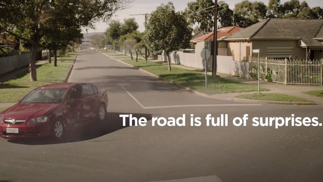 Think! Road Safety – Speeders Come Out Of Nowhere campaign. Picture: SA Police