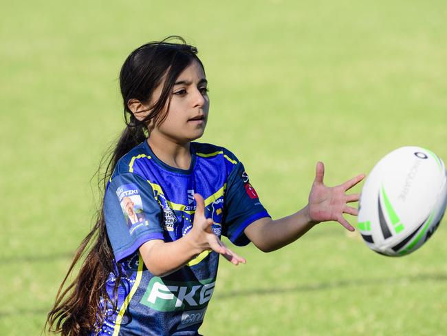 Dijle Murad of Glenvale State School in the inaugural Primary Interschools Reconciliation Touch Carnival hosted by Glenvale State School, Wednesday, May 28, 2025. Picture: Kevin Farmer