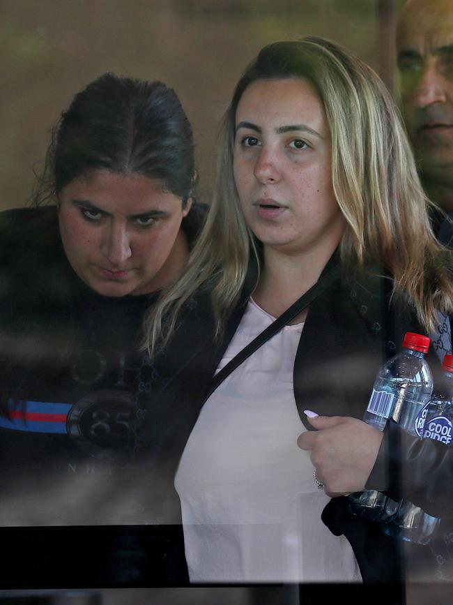 Camila Zeidan (left) leaves court with supporters on Monday. Picture: Toby Zerna