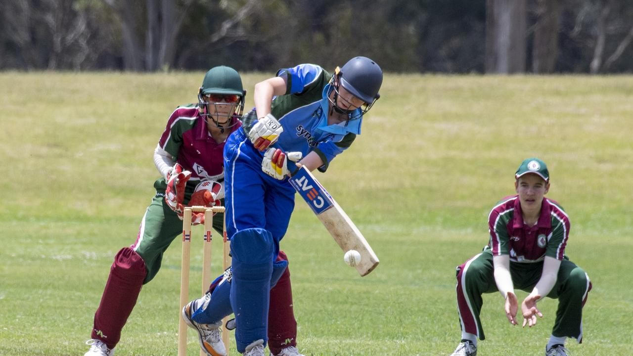 Kye Martin bats for DDSWQ. DDSWQ vs South Brisbane, Lord's Taverners competition cricket. Sunday. 25th Oct 2020