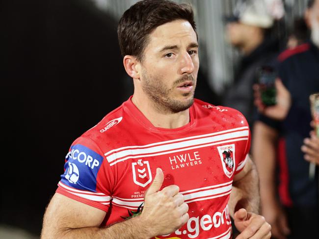 AUCKLAND, NEW ZEALAND - AUGUST 25: Captain Ben Hunt of the Dragons runs out for the round 26 NRL match between New Zealand Warriors and St George Illawarra Dragons at Mt Smart Stadium on August 25, 2023 in Auckland, New Zealand. (Photo by Dave Rowland/Getty Images)