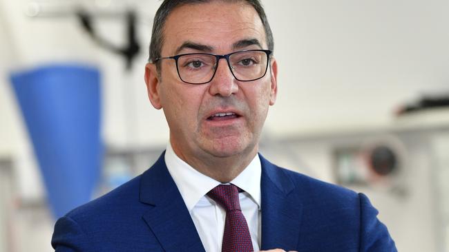 SA Premier Steven Marshall speaks to the media on Tuesday. Picture: AAP / David Mariuz